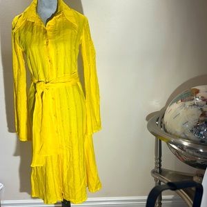 Cortazar vintage handmade yellow dress